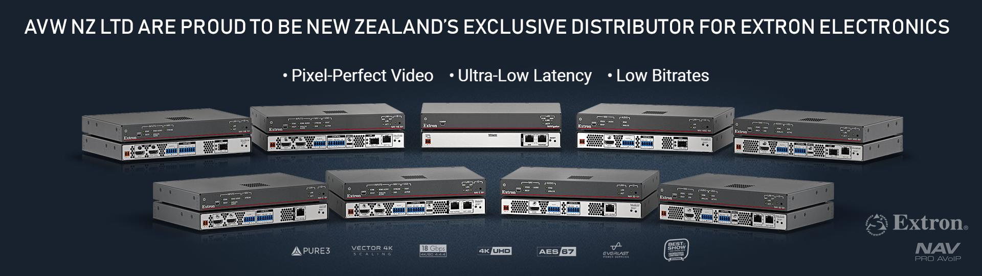 Audio Video Wholesalers Extron NAV Series - a new no-compromise Pro AV over IP platform