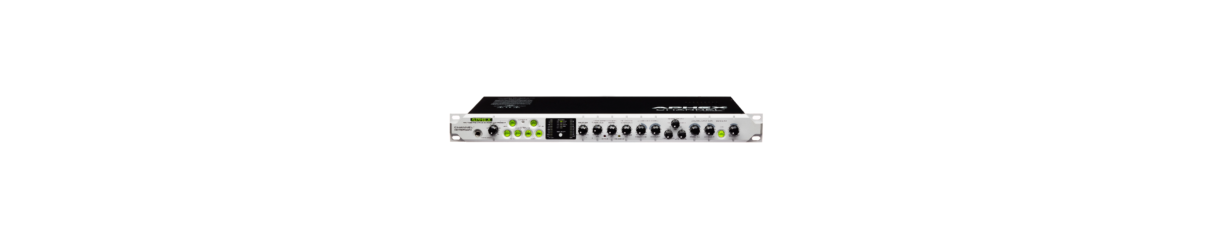 The Aphex Channel high-performance channel strip incorporates seven powerful devices within a compact, single rack space design, including five of Aphex's exclusive patented technologies to deliver the superb audio quality, processing power and flexibility.