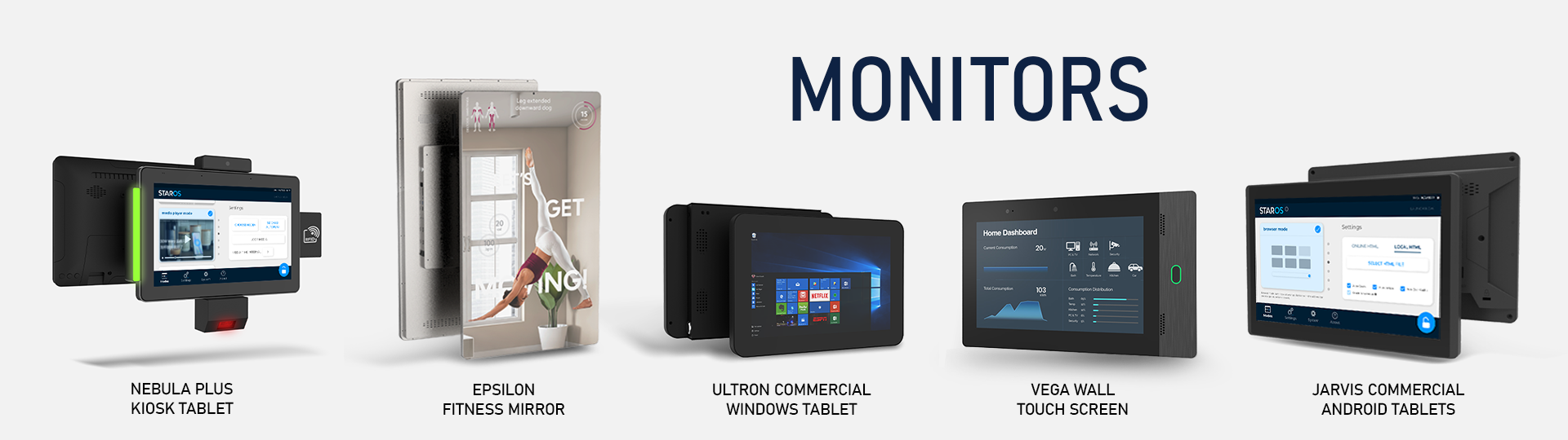 OEM kiosk tablets,  commercial tablets, and all-in-one touch computers for different markets, including building automation, industrial automation, interactive kiosks, healthcare, office equipment, retail displays, transportation applications and point of sale devices.